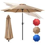 IULULU 9FT Patio Umbrella with Tilt, Crank, 8 Waterproof Ribs for Outdoors