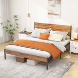IULULU Metal Platform Bed Frame - Mattress Foundation with Headboard & Footboard, 700LBS Wooden Slats, No Box Spring, Noise-Free, Easy Assembly