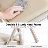 IULULU Folding Chair, Leather-padded, Sturdy Metal, Easy Storage, Indoor/Outdoor, Comfy for Home/Office/Party