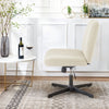 IULULU Wide Armless Desk Chair, No Wheels, Adjustable Height