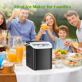 Haysky Countertop Ice Maker, 26 Lbs/24H, Ice in 6Mins, 2 Sizes, Self-Cleaning Portable Ice Machine Countertops for Home, Office, RV, Camping