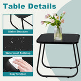 Atilioo 3 Piece Patio Rocking Furniture Set, Textilene Outdoor Furniture Set with Chairs & Table, Conversation Set for Lawn, Garden, Balcony, Yard, Poolside, Brown