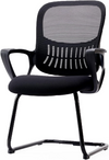 IULULU Reception Guest Chair, Stationary Mesh Mid-Back, Lumbar Support, for Home/Office/Conference/Bedroom