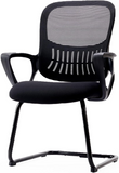 IULULU Reception Guest Chair, Stationary Mesh Mid-Back, Lumbar Support, for Home/Office/Conference/Bedroom