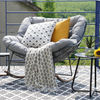 IULULU Outdoor Rocking Chair - Weather Resistant Patio Rocker with Metal Frame