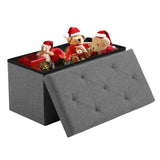 Atilioo 43 Inch Folding Storage Ottoman Bench, 3 in 1 Ottoman with Storage, Padded Seat, Foot Rest Stool, Storage Chest for End of Bed, Living Room, Bedroom, Entryway, Load 660 lbs, Gray