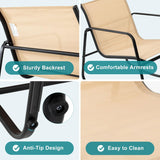 Atilioo 3 Piece Patio Rocking Furniture Set, Textilene Outdoor Furniture Set with Chairs & Table, Conversation Set for Lawn, Garden, Balcony, Yard, Poolside, Brown