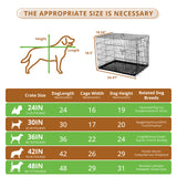 Atilioo Folding Pet Kennel, Double Door Metal Wire Dog Crate with Divider Panel, Leak-Proof Pan Tray, 36 inch