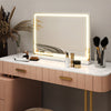 Atilioo Vanity Mirror with Lights, 17"x13" Hollywood Makeup Mirror with Stand, 3-Light-Mode, Smart Touch, Shatter-Proof, for Bedroom Tabletop