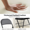 IULULU Folding Chair, Leather-padded, Sturdy Metal, Easy Storage, Indoor/Outdoor, Comfy for Home/Office/Party