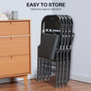 IULULU Folding Chair, Leather-padded, Sturdy Metal, Easy Storage, Indoor/Outdoor, Comfy for Home/Office/Party