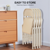 IULULU Folding Chair, Leather-padded, Sturdy Metal, Easy Storage, Indoor/Outdoor, Comfy for Home/Office/Party