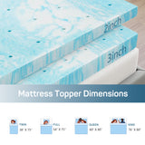 Atilioo Full Mattress Topper – 2-Inch Gel Infused Memory Foam Pad for Cooling & Back Pain Relief – CertiPUR Certified Premium Bed Topper