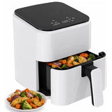 LIFERECORD Air Fryer 3QT Small Compact w/ PP Touch Panel, 800W Mini Air Fryer, 5°F Precise Temperature Control 160‑400°F, Auto Shut‑Off & Overheat Protection for Single & Small Family, White