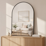 LIFERECORD 24x36 Arched Black Bathroom Mirror, Shatterproof Wall Vanity Mirror with Matte Metal Frame, Reinforced Packaging
