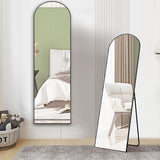 Atilioo Full Length Mirror 59"x16" - Arched Floor Mirror with Shatter-Proof Glass, Wall-Mount or Leaning Full Body Mirror for Bedroom, Dressing Room - Durable Gold Aluminum Frame