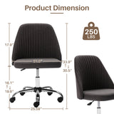IULULU Office Desk Chair, Modern Cute Rolling Vanity Swivel Task Chairs with Wheels, Comfortable Back Seat Armless