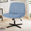 IULULU Wide Armless Desk Chair, No Wheels, Adjustable Height
