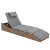 IULULU Lounge Chair Outdoor PE Wicker – Adjustable Backrest, Removable Cushion