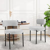 IULULU Dining Chairs Set 2, Upholstered Mid-Century Kitchen Chairs, Curved Backrest, Metal Legs