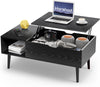 Atilioo Lift Top Coffee Table with Hidden Compartment and Storage Shelf, Rising Dining Center Table for Home Office