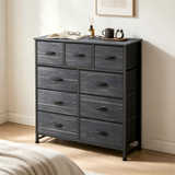 Atilioo Fabric Dresser with 5 Drawers, Clothes Storage Organizer Unit, Chest of Drawers for Bedroom Living Room, Pink