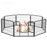 Atilioo 8-Panel Foldable Pet Playpen, 24" Height Metal Dog Fence with Door for Small Dogs