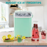Atilioo Countertop Ice Maker with Handle, Ice in 6Mins, 26 Lbs/24H, 2 Sizes Bullet, Portable Ice Maker Machine with Self-Cleaning for Home/Bar/Camping/RV, Black