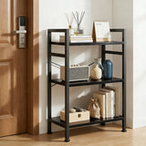 Atilioo 3-5 Tier Bookcase, 27.6-62" Tall Bookshelf, Wooden Storage Organizer with Adjustable Shelves for Living Room, Home Office, Kitchen,