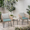 IULULU 3 Piece Patio Bistro Set, Wicker Chairs with Table & Cushions for Outdoor Spaces