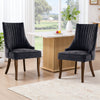 IULULU Dining Chairs, Upholstered Featuring Tufted Back Design and Solid Wood Legs Set of 2