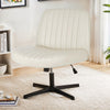 IULULU Wide Armless Desk Chair, No Wheels, Adjustable Height