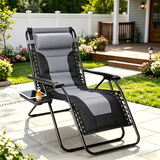 Atilioo Zero Gravity Chairs, Folding Patio Lounge Chair with Adjustable Pillows & Cup Holder, 400 LBS Outdoor Oversized Reclining Chairs for Backyard Lawn Camping, Black-Green
