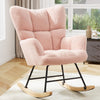 IULULU Rocking Chair, Ergonomic High Back, Comfy Seat with Side Support