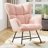 IULULU Rocking Chair, Ergonomic High Back, Comfy Seat with Side Support