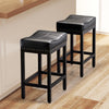 IULULU Bar Stools Counter Height - 24 Inch Saddle Stools, PU Leather Modern Kitchen Barstools with Metal Base Footrest