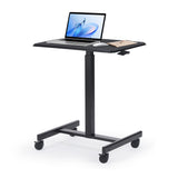 IULULU Mobile Standing Desk, Small Rolling Desk with Wheels, Pneumatic Adjustable Workstation for Home