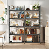 IULULU Book Shelf,  5 Tier Bookcase, Modern, Industrial Storage for Home/Office