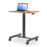 IULULU Mobile Standing Desk, Small Rolling Desk with Wheels, Pneumatic Adjustable Workstation for Home