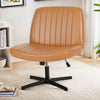 IULULU Wide Armless Desk Chair, No Wheels, Adjustable Height