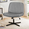 IULULU Wide Armless Desk Chair, No Wheels, Adjustable Height