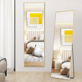Atilioo Full Length Mirror 59"x16" - Arched Floor Mirror with Shatter-Proof Glass, Wall-Mount or Leaning Full Body Mirror for Bedroom, Dressing Room - Durable Gold Aluminum Frame