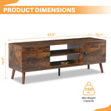 IULULU 55-60" TV Stand, Mid-Century Console with Storage