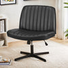 IULULU Wide Armless Desk Chair, No Wheels, Adjustable Height
