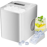 IULULU Portable Ice Maker, 9 Cubes/6 Mins, 26lbs/Day, Self-Cleaning, Quiet, 2 Sizes, with Scoop & Basket