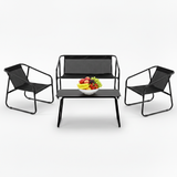 Atilioo 3 Piece Patio Rocking Furniture Set, Textilene Outdoor Furniture Set with Chairs & Table, Conversation Set for Lawn, Garden, Balcony, Yard, Poolside, Brown