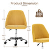 IULULU Office Desk Chair, Modern Cute Rolling Vanity Swivel Task Chairs with Wheels, Comfortable Back Seat Armless