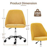 IULULU Office Desk Chair, Modern Cute Rolling Vanity Swivel Task Chairs with Wheels, Comfortable Back Seat Armless