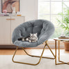 IULULU Comfy Saucer Chair, XL Folding Faux Fur Lounge Chair for Home, Kids & Adults