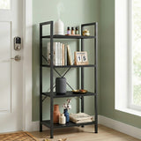 Atilioo 3-5 Tier Bookcase, 27.6-62" Tall Bookshelf, Wooden Storage Organizer with Adjustable Shelves for Living Room, Home Office, Kitchen,
